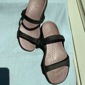 Crocs Womens Cleo Double Strap Slip On Sandals